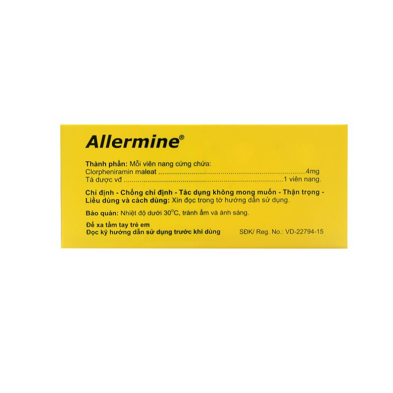 ALLERMINE® (viên nang cứng) - CÔNG TY CỔ PHẦN DƯỢC PHẨM AGIMEXPHARM